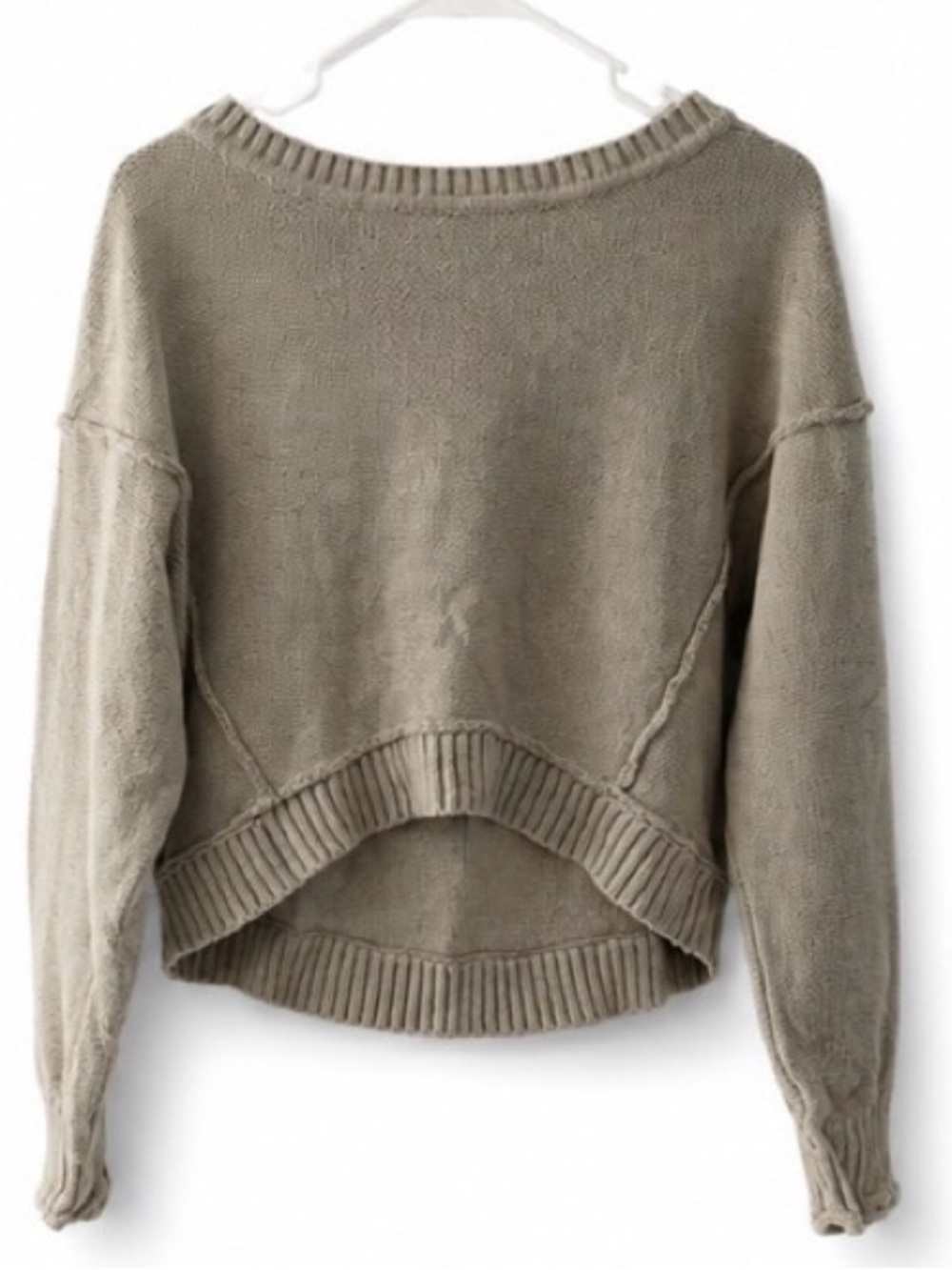 Sage + Stone Women’s Cropped Sweater Costal Classic - Neutral Taupe